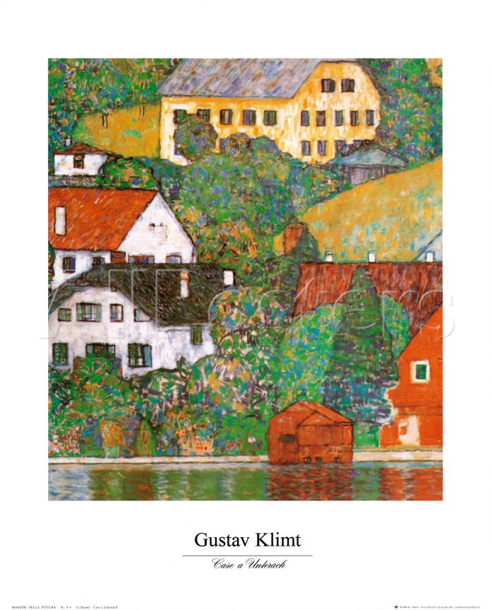 Houses at Unterach - Gustav Klimt Paintings